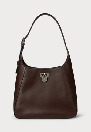 LEATHER LARGE TANNER SHOULDER BAG - Handtas - dark hickory