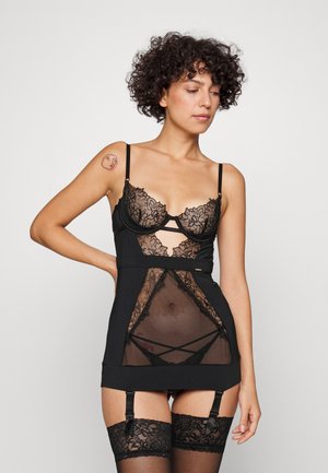 ALANNA LONGLINE BASQUE - Espartilho - black