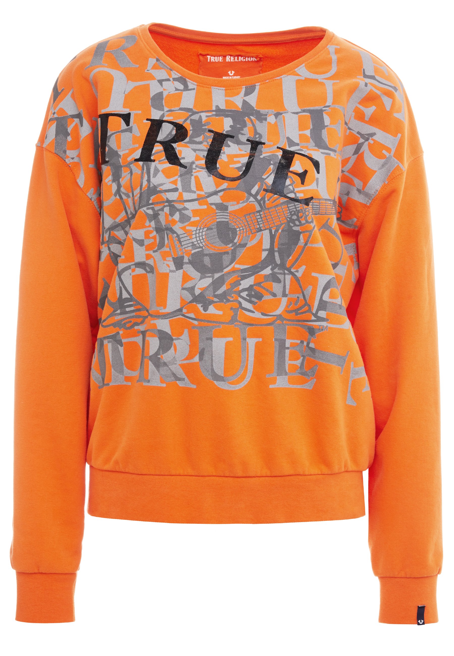 orange true religion hoodie
