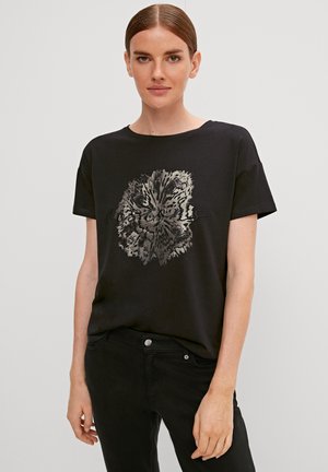 T-shirt con stampa - schwarz