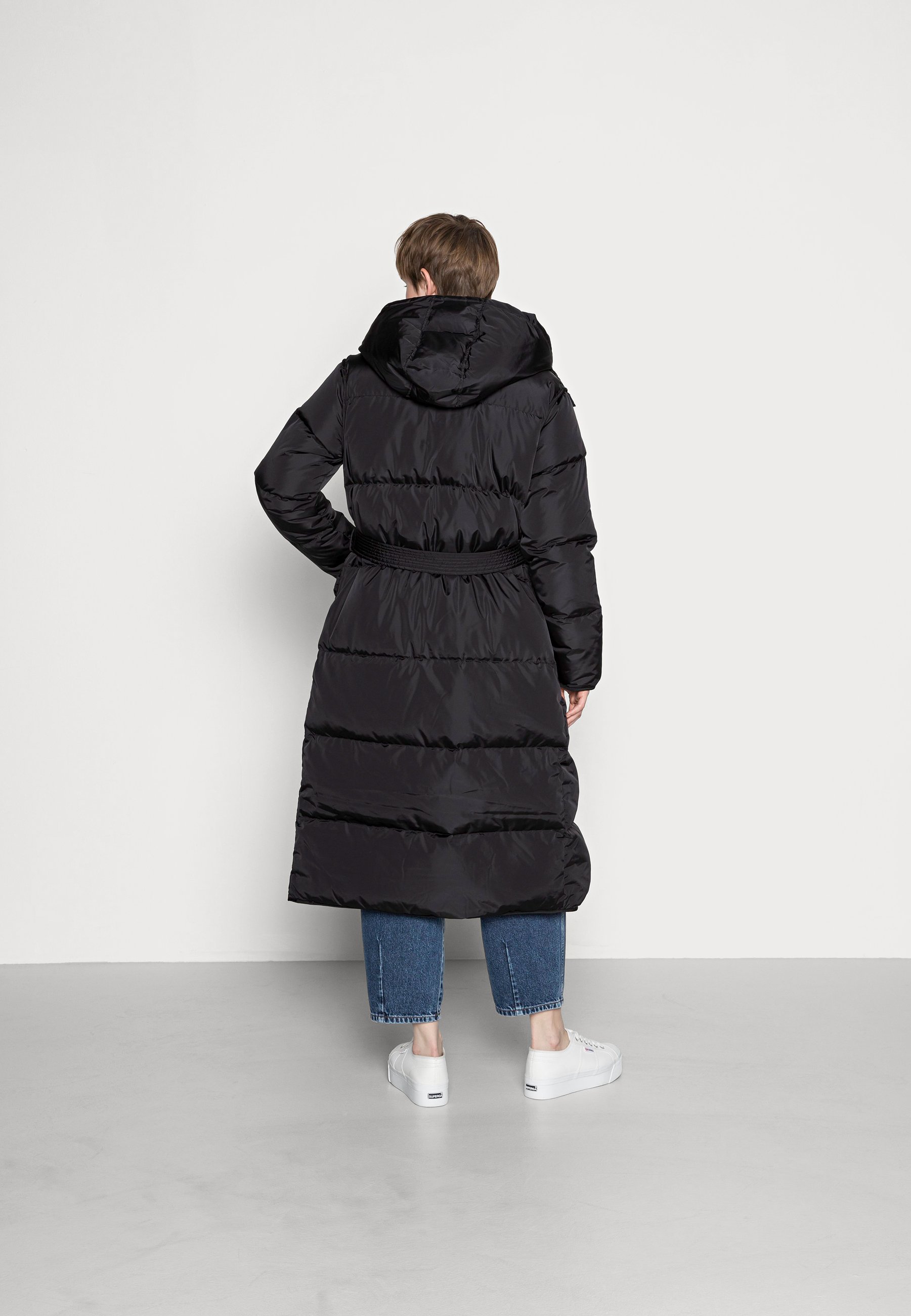 longline belted coat