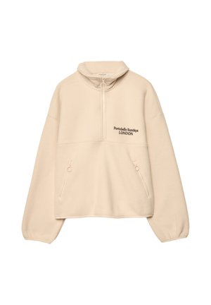 EMBROIDERED - Fleece trui - stone