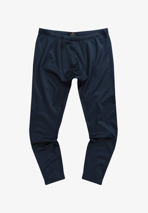 Tmo navy modré sportovní legíny vyrobené z hladkého, elastického materiálu. Vybavené elastickým pasem a zpevněným švem pro větší odolnost.