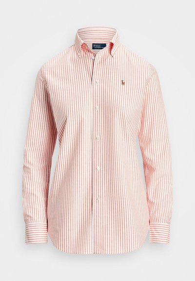 Polo Ralph Lauren STRETCH SLIM FIT STRIPED OXFORD SHIRT - Blusa com botões - white/orange