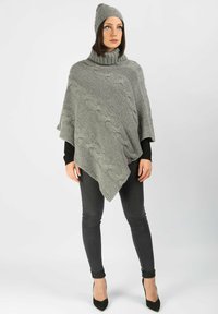 Dalle Piane Cashmere BRAIDED PONCHO - Poncho - grigio