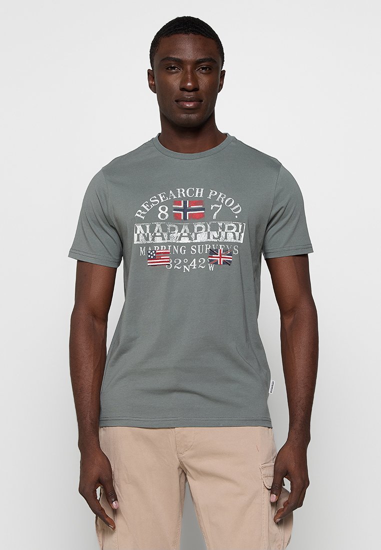 Napapijri T-shirt print grijs Napapijri T-shirt print grijs