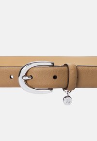 Lauren Ralph Lauren CHARM CROSSHATCH LEATHER BELT - Diržas - camel/silver