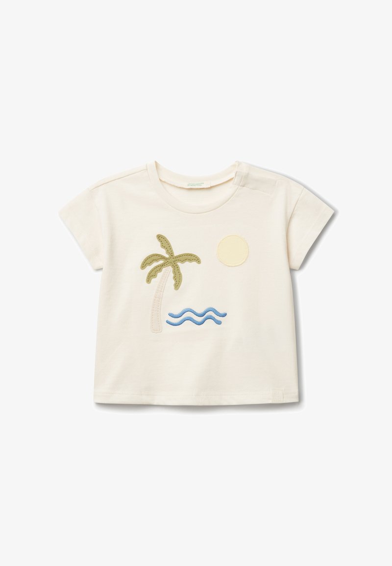 United Colors of Benetton Triko s potiskem - white