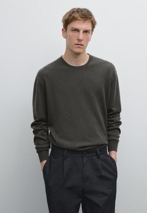 CASHMERE CREW NECK WITH LONG SLEEVES - Maglione - grey