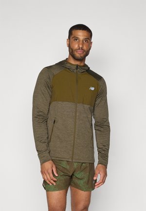 GRID HOODED FULL ZIP - Chaqueta de running - woodland heather
