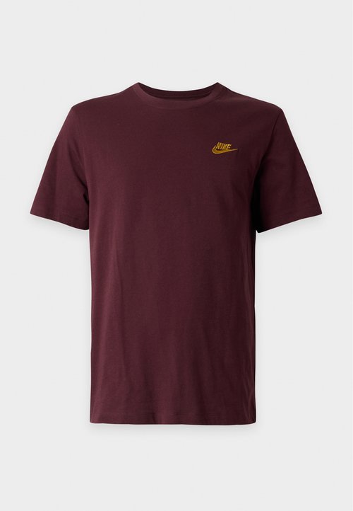 Nike CLUB TEE - Camiseta básica - burgundy crush/metallic gold-coloured — photo 5