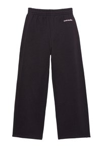 Pantaloni negri cu croi larg, dintr-un material moale, având un elastic în talie și buzunare laterale. Logo brodat pe față.