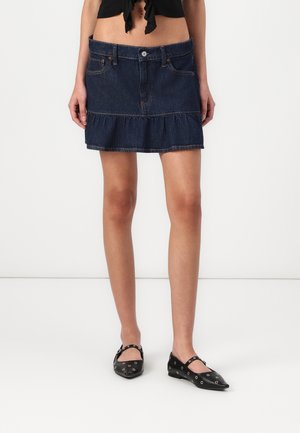 Abercrombie & Fitch CLASSIC MINI SKIRT - Minisvārki - dark-blue denim