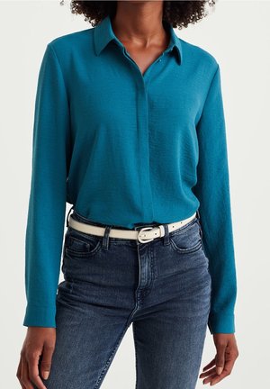 Overhemdblouse - stone blue denim