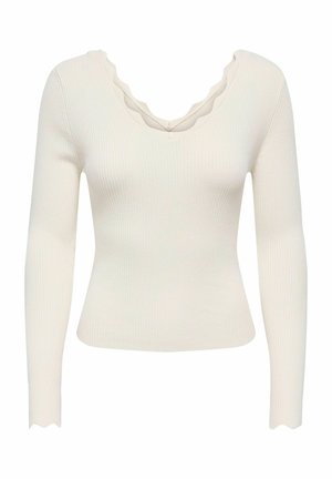 ONLY ONLJULIE - Striktrøje - cloud dancer