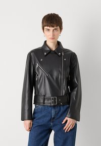 Calvin Klein Jeans MOTO JACKET BELT - Veste en similicuir - black beauty