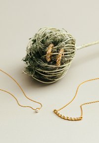 Orelia PEARL & CRYSTAL WOVEN TWIST HOOP - Fülbevalók - gold-coloured
