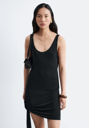 & OTHER STORIES, & OTHER STORIES TIE-HEM MINI DRESS - Robe en jersey - black