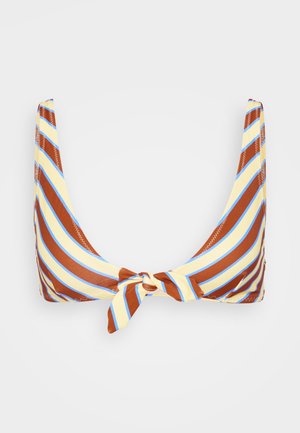 Alemais TAMSIN TIE FRONT - Bikinitop - yellow/blue/brown