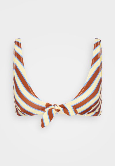 TAMSIN TIE FRONT - Haut de bikini - yellow/blue/brown