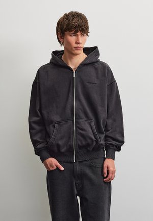 Pegador, OVERSIZED LOGO HOODED ZIP SWEAT JACKET - Суитшърт с цип - vintage black black