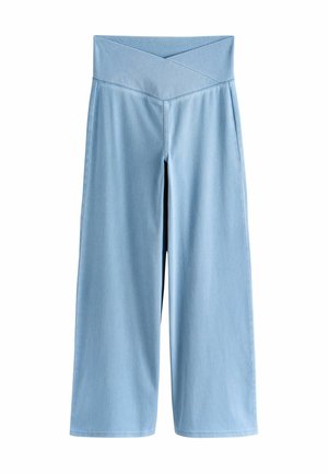 Next, Wide Leg - bleach blue wrap waist
