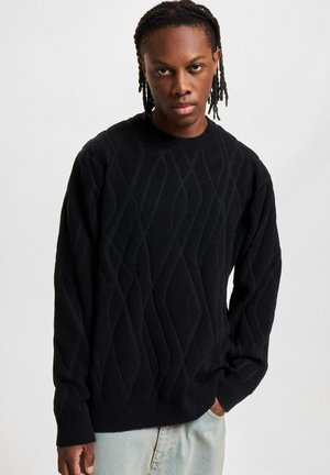 Strikkegenser - black