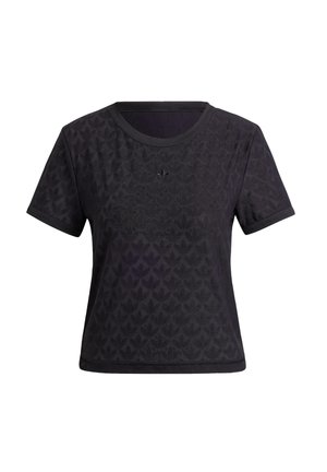 adidas Originals, FASHION LACE MONOGRAM CROPPED T-SHIRT - Nyomott mintás póló - black