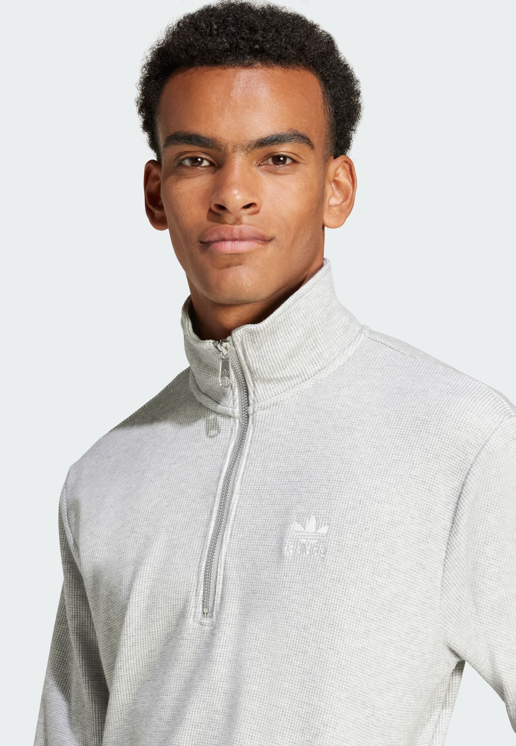 adidas Originals TREFOIL ESSENTIALS WAFFLE 1/2 ZIP - Sweatshirt