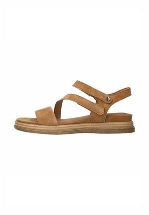Sandalen met plateauzool - cognac