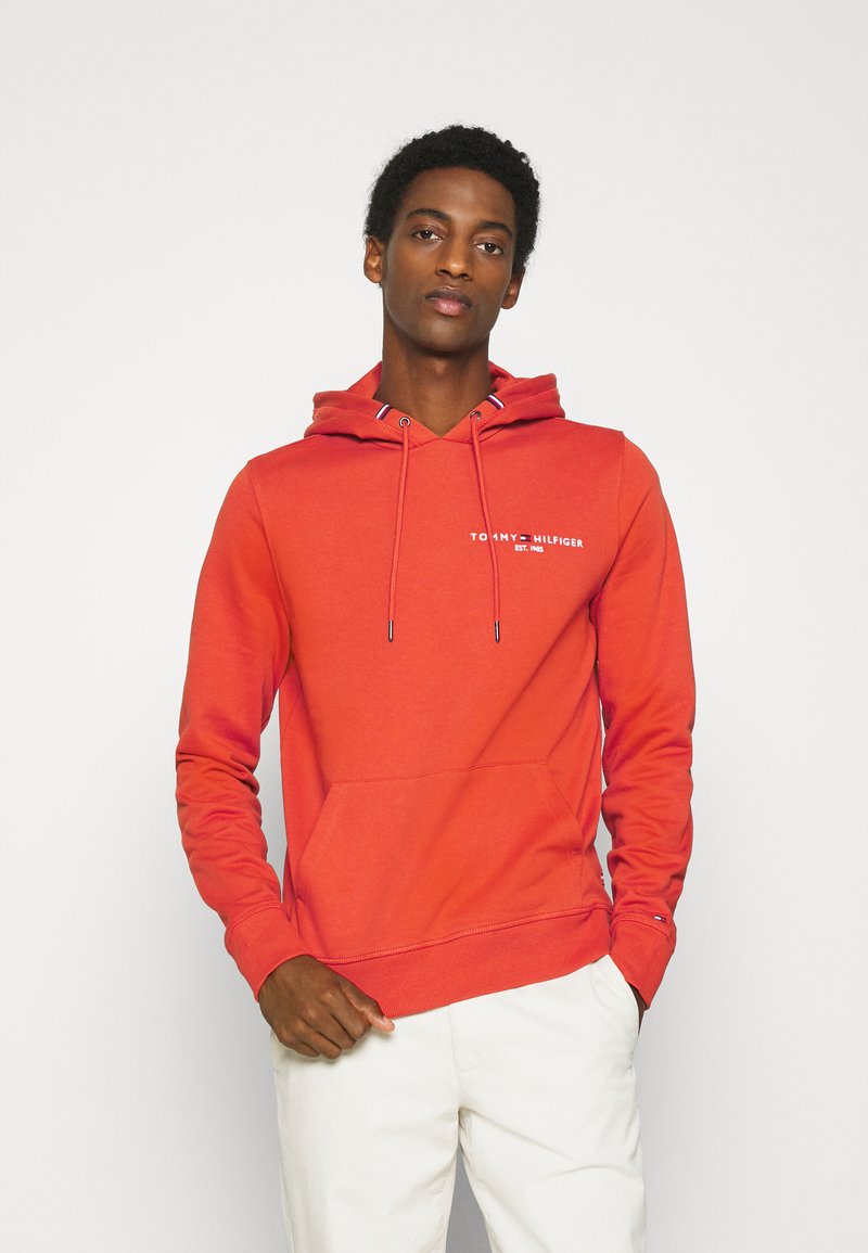 Tommy Hilfiger SMALL LOGO HOODY - Hoodie - orange - Zalando.co.uk