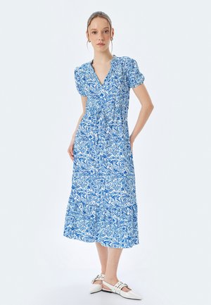 Koton PUFF SLEEVE  - Vapaa-ajan mekko - blue