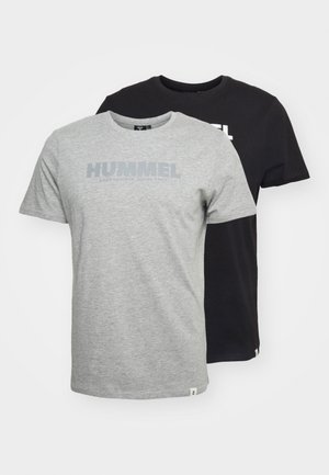 LEGACY 2 PACK - T-shirts print - black/grey melange