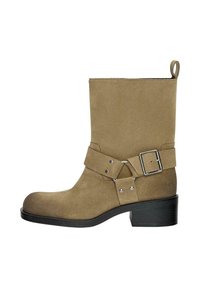 Cowboy/biker ankle boot - sand