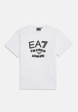 EA7 Emporio Armani, TRAIN LOGO SERIES CROSSOVER FREE PUFFY - T-shirt con stampa - white