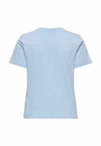 Lys blå bomulds T-shirt med rund hals og korte ærmer. Stoffet ser glat ud uden synlige mønstre eller udsmykninger.