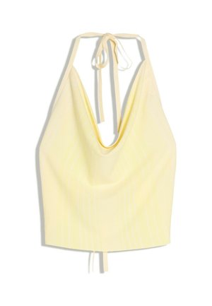 Bershka, STRIPED HALTER TOP - Débardeur - yellow