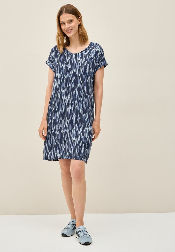 GEMUSTERTES  - Jerseykleid - blau