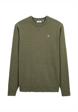 PLAIN ROUND NECK - Pullover - khaki