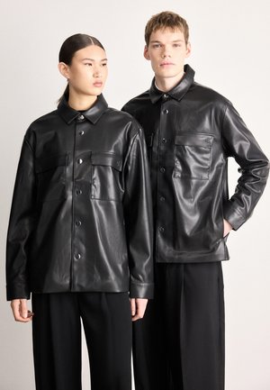 SHIRT JACKET UNISEX - Kunstlederjacke - black