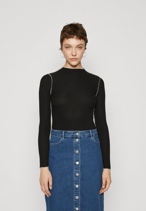 Vero Moda VMSNIPA TEE - Μπλούζα με μακριά μανίκια - black/cream