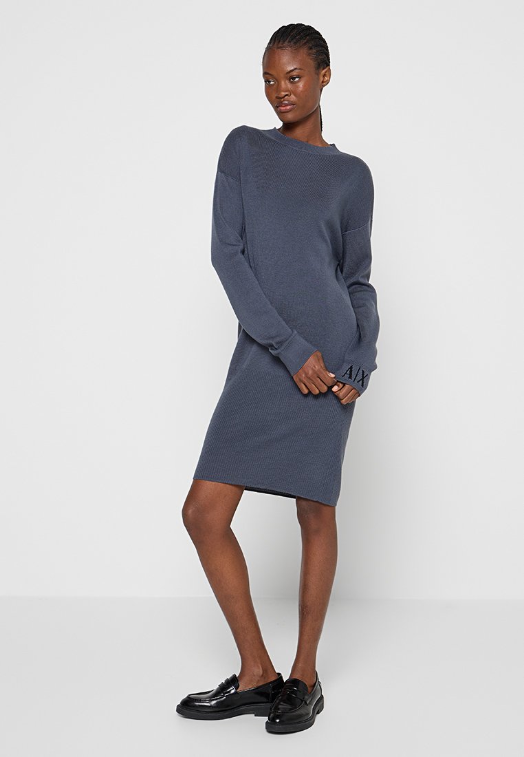 Armani Exchange Gebreide jurk blauw