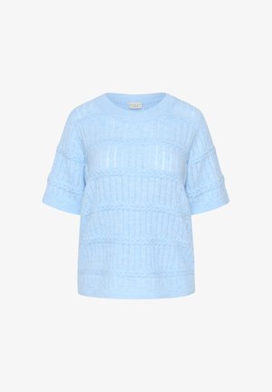 Hele.sinine lühikeste varrukatega kampsun, valmistatud tekstureeritud kudumist. Omaduseks on soonikmustrid ja lai ümmargune kaelus. Vaba lõikega, longus õlgadega.