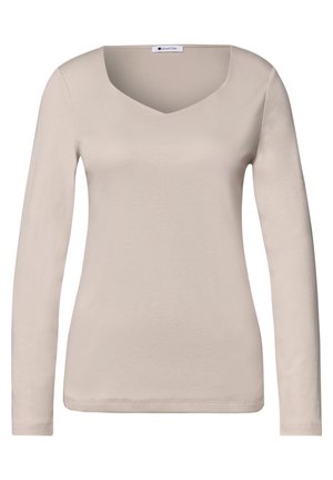Street One, LANGARM SHIRT MIT CARRÉ AUSSCHNITT - Langærmet T-shirt - clay sand