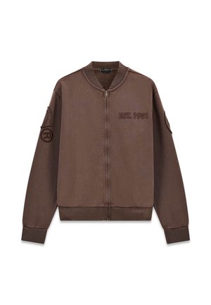 Guess, SWEATSHIRT MIT LOGO-PATCH - Blouson Bomber - braun