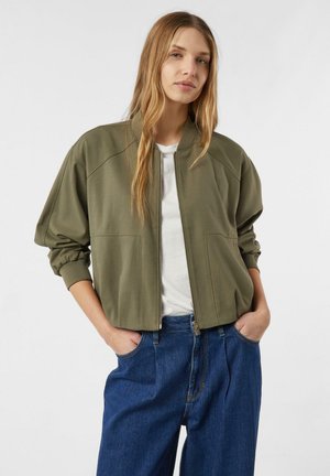 INDOOR - Zip-up sweatshirt - olivgrün