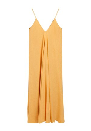 Massimo Dutti, FLOWING V-NECK DRESS. - Robe longue - light yellow