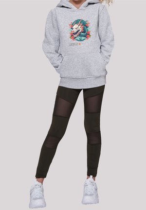 DRACHE MIT BLUMEN - Hoodie - heather grey