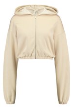 CROPPED ZIP HOODIE - Hoodie met rits - beige