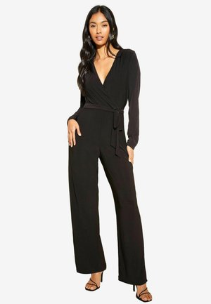 WRAP LONG SLEEVE - REGULAR FIT - Kezeslábas - black